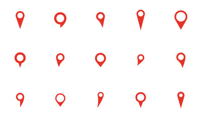 Conjunto de iconos de ubicación. Concepto de punto de ubicación, localización. Ilustración vectorial, diferentes estilos - obrazy, fototapety, plakaty