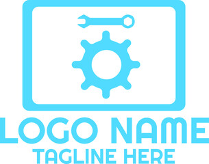 phone service logo and illustration