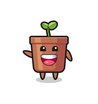 recommend clip art: happy plant pot cute mascot character