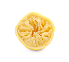 Half of squeezed lemon isolated on white