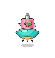 perfume cartoon riding a future spaceship