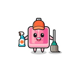 cute perfume character as cleaning services mascot