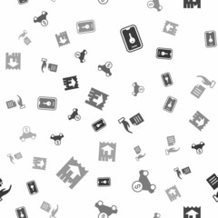 Set Online real estate, Car rental, House contract and on seamless pattern. Vector