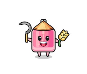 perfume Asian farmer holding paddy