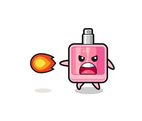 cute perfume mascot is shooting fire power