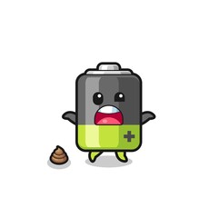 battery earth surprised to meet poop