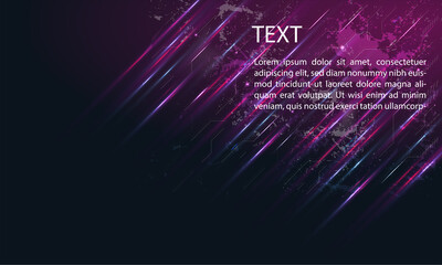 Technology background, color and waves of the future line and text.