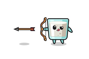 illustration of milk character doing archery