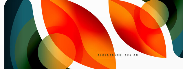 Creative geometric wallpaper. Minimal abstract background. Circle wave and round shapes composition vector illustration for wallpaper banner background or landing page