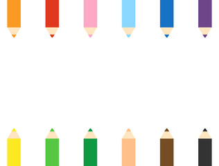 12色の色鉛筆のフレーム