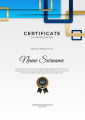 Professional blue gold certificate design Template