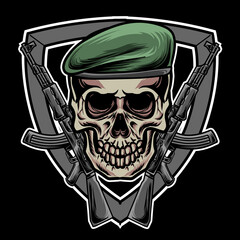 Skull military vector illustration