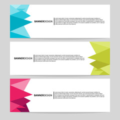 Fototapeta premium Set of abstract web banner design template. Modern creative corporate business, and horizontal advertising banner layout element template for workflow, header, label and presentation.