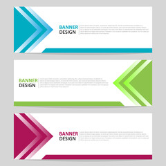 Set of abstract web banner design template. Modern creative corporate business, and horizontal advertising banner layout element template for workflow, header, label and presentation.