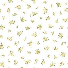 Seamless and beautiful flower illustration pattern,