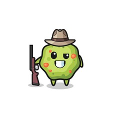 puke hunter mascot holding a gun