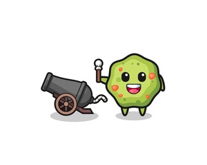 cute puke shoot using cannon