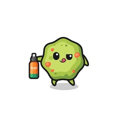 cute puke holding mosquito repellent