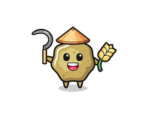 loose stools Asian farmer holding paddy