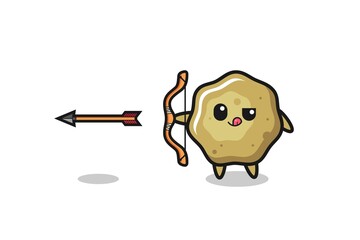 illustration of loose stools character doing archery