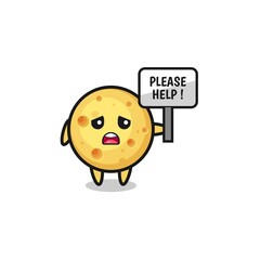 cute round cheese hold the please help banner