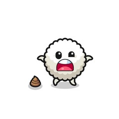 rice ball earth surprised to meet poop