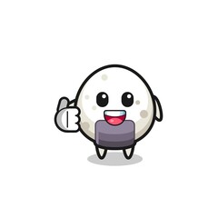 onigiri mascot doing thumbs up gesture