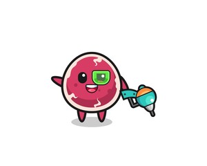 beef cartoon as future warrior mascot