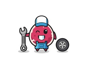the beef character as a mechanic mascot