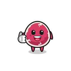 beef mascot doing thumbs up gesture