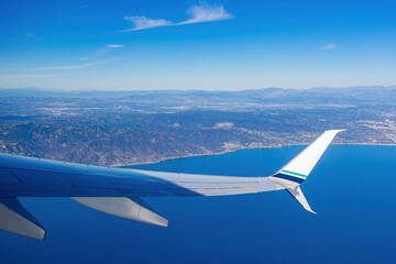 Fototapeta na wymiar Aerial view of the Santa Monica Mountains, Los Angeles county area
