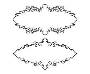 Zelfklevend Fotobehang frame ornament decoration template doodle © ComicVector
