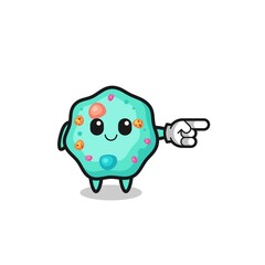 amoeba mascot with pointing right gesture