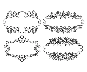  Floral ornament decoration frame template drawing © ComicVector