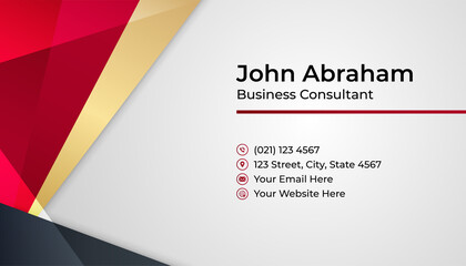 Modern professional corporate black red gold design business card template background
