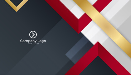 Elegant Modern professional black red gold design business card template background