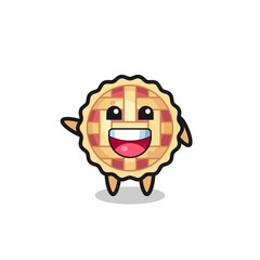 happy apple pie cute mascot character
