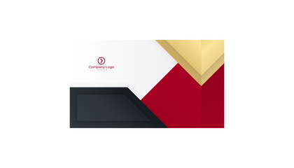 Fototapeta premium Minimalis black red gold design business card template background