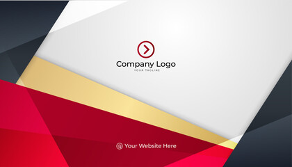 Modern professional corporate black red gold design business card template background