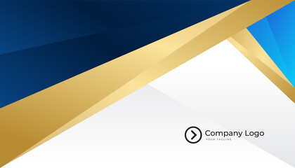 Minimalis blue gold design business card template background