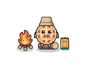 camping illustration of the apple pie cartoon