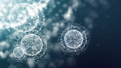 Macro simulation of microscopic cells organism floating in liquid. Virology concept - Powered by Adobe