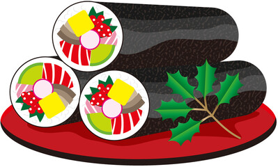 節分　恵方巻　海苔巻　寿司