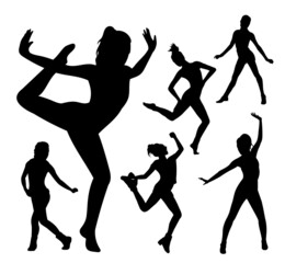 female sport dancing activity silhouette