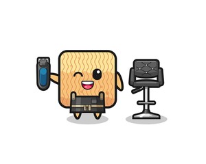 raw instant noodle barbershop is holding a trimer