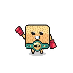 raw instant noodle boxer mascot character