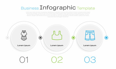 Set line Undershirt, and Short or pants. Business infographic template. Vector