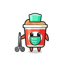 surgeon instant noodle mascot character