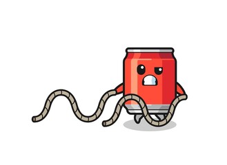 illustration of drink can doing battle rope workout