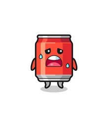 the fatigue cartoon of drink can